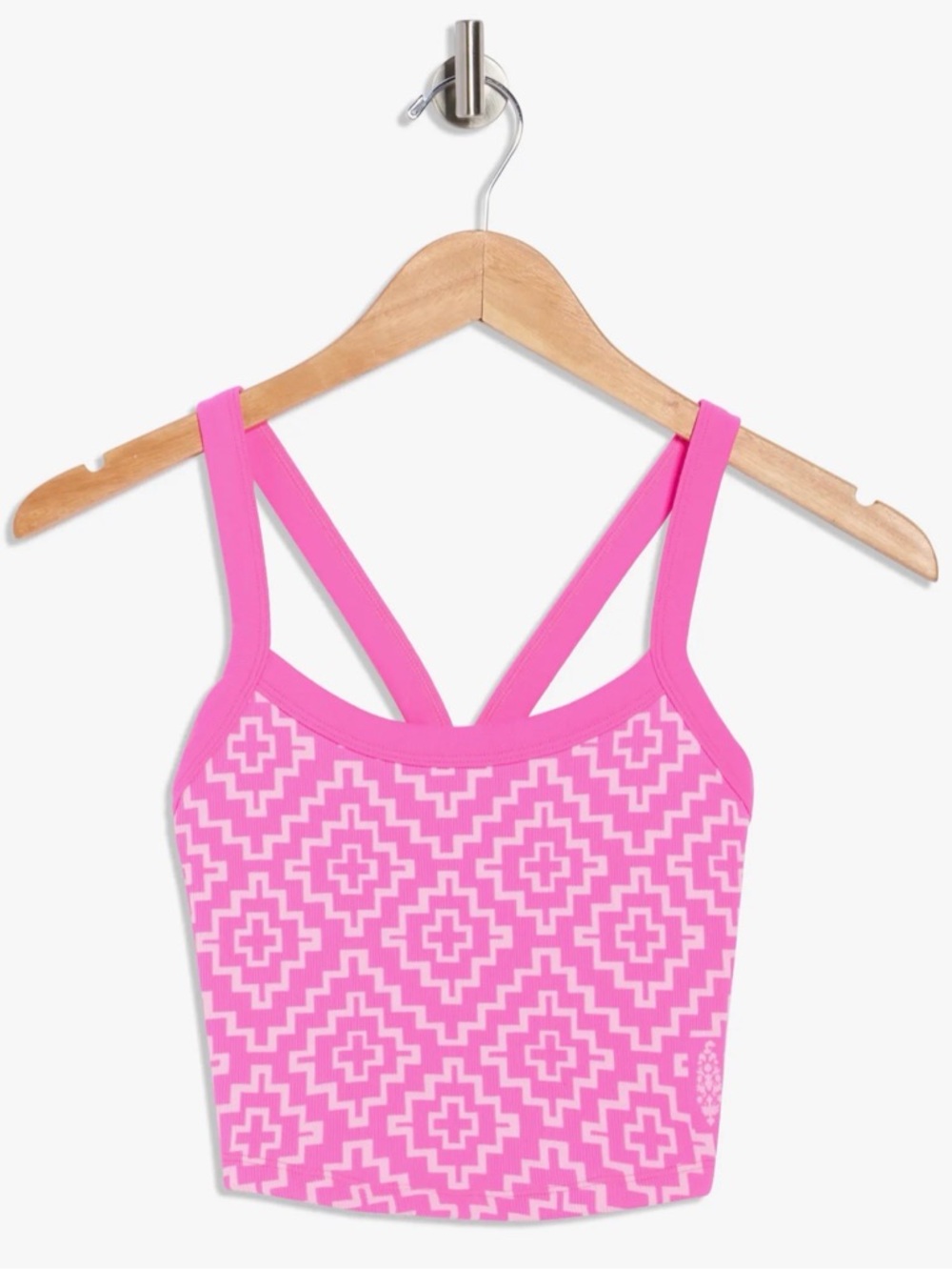 NWT - Free People Movement All Clear Fuchsia Flirt Geo Combo Jacquard Cami - Picture 2 of 5